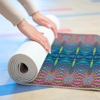 Trippy Blue Pink Abstract Foam Yoga Mat