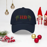 Palms Trees and Red HB in Christmas Lights Dad hat