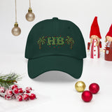 Green HB and Palm Trees with Christmas Lights Soft Dad hat