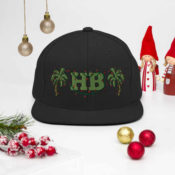 Palms Trees and Green HB in Christmas Lights Snapback Hat