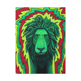 Rasta Lion Reggae Wall Art Canvas Gallery Wrap Print Green Yellow Red Eclectic Home Decor