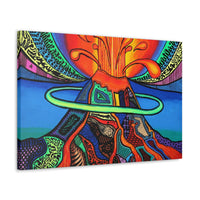 Abstract Colorful Volcano Home Decor Trippy Vibrant Eclectic Canvas Gallery Wrap Wall Art