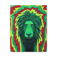 Rasta Lion Reggae Wall Art Canvas Gallery Wrap Print Green Yellow Red Eclectic Home Decor