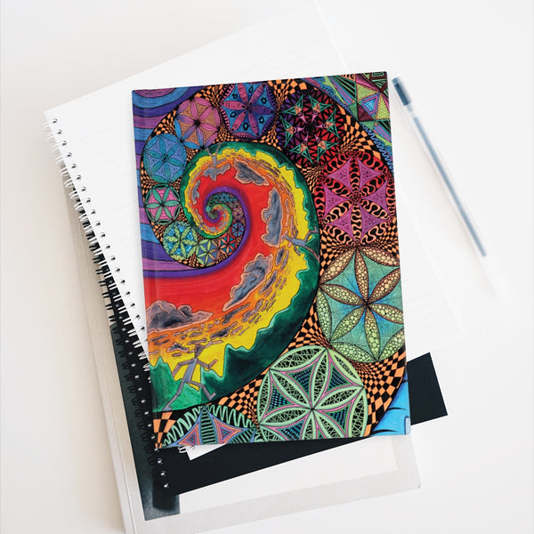Fibon-Finity Journal - Fibonacci, Golden Ratio, Sacred Geometry, Visionary, Stationery, Notes, Diary, Planning, Colorful, Golden Mean, Art
