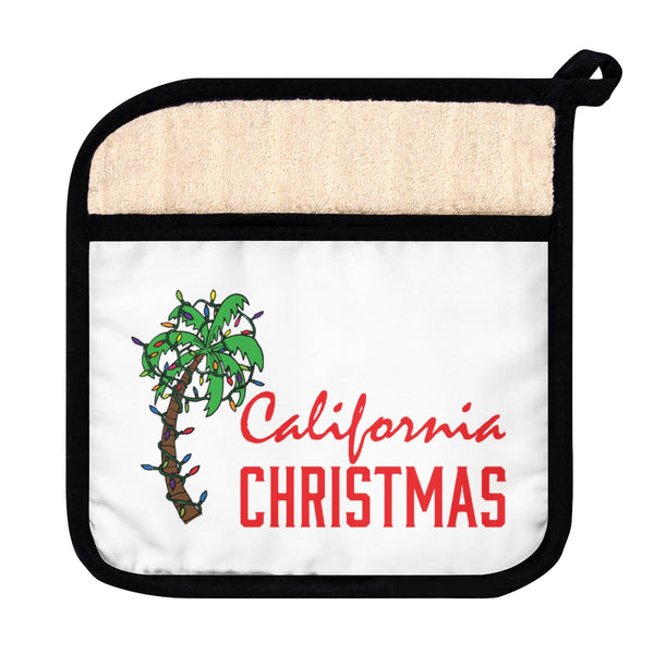 California Christmas Pot Holder with Pocket