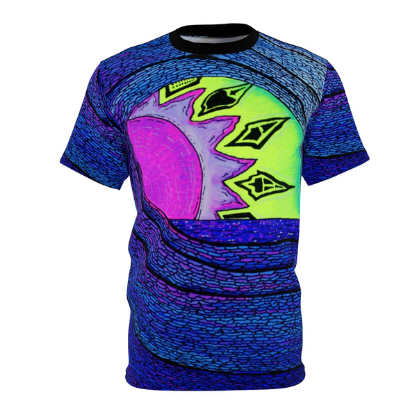 Blue & Purple Trippy Ocean Wave All Over Print T Shirt -  Psychedelic clothes, Raver clothing, Shirts for surfers