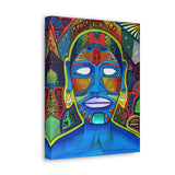 Blue Buddha Space Ego Be Trippy Psychedelic Blue Eclectic Home Decor Wall Art Canvas Gallery Wrap Print