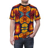 Trippy Red Yellow Orange Blue All Over Print T Shirt -  Psychedelic clothes, Raver clothing Sacred Geometry