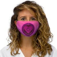 Valentine's Day Sacred Heart Face Mask - Sacred Geometry, Flower of Life, Heart, Pink, Purple