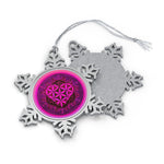 Flower of Life Heart Pewter Snowflake Christmas Ornament