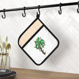 Palm Tree with Christmas Lights Pot Holder with Pocket