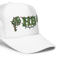 Green HB and Palm Trees in Christmas Lights Foam trucker hat