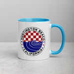 Huntington Beach Checker & Wave Patriotic Mug with Color Inside